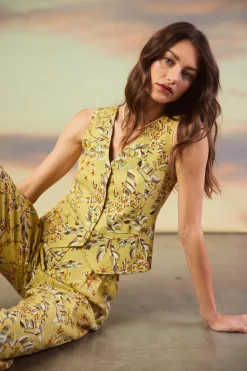 Ilona Floral Print Linen Vest*SKIES ARE BLUE Outlet