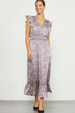 Indira Floral Print Smocked Waist Dress*SKIES ARE BLUE Hot