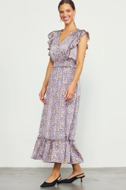 Indira Floral Print Smocked Waist Dress*SKIES ARE BLUE Hot