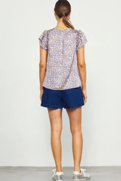 Indira Floral Print Split Neck Top*SKIES ARE BLUE Discount