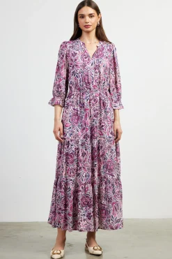 Jacquard Floral Motif Maxi Dress*SKIES ARE BLUE Hot