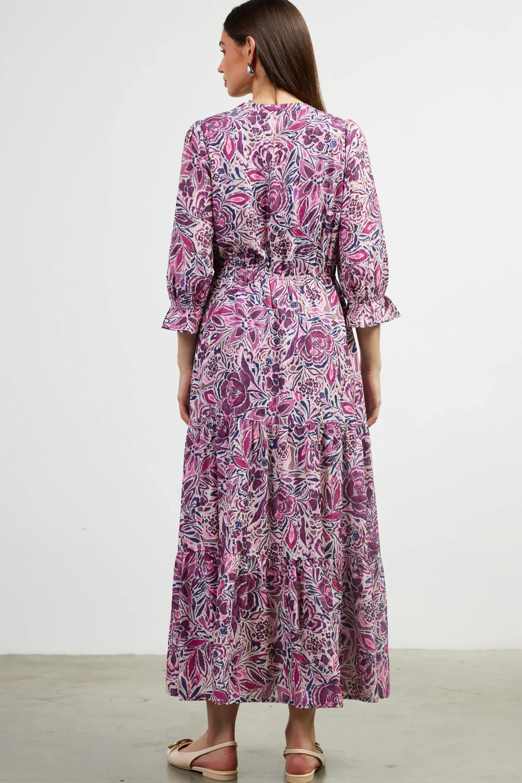 Jacquard Floral Motif Maxi Dress*SKIES ARE BLUE Hot