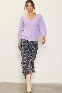 Jewelry Button Puff Sleeve Cardigan*SKIES ARE BLUE Clearance