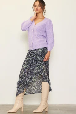 Jewelry Button Puff Sleeve Cardigan*SKIES ARE BLUE Clearance