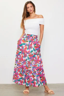 Juliette Floral Print Midi Skirt*SKIES ARE BLUE New