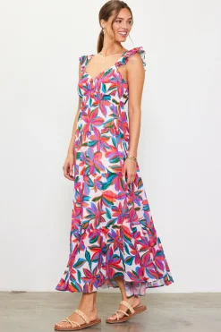 Juliette Floral Print Ruffle Sleeve Maxi Dress*SKIES ARE BLUE Clearance