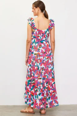 Juliette Floral Print Ruffle Sleeve Maxi Dress*SKIES ARE BLUE Clearance