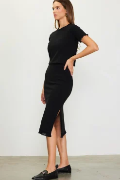 Knit Midi Ruffle Detail Skirt*SKIES ARE BLUE Hot