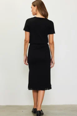 Knit Midi Ruffle Detail Skirt*SKIES ARE BLUE Hot