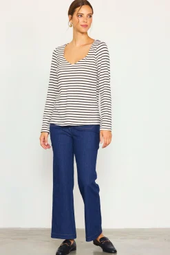 Knit Striped Longsleeve Top*SKIES ARE BLUE Best