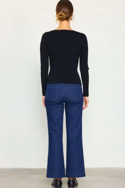 Laced Up Long Sleeve Knit Top*SKIES ARE BLUE Hot