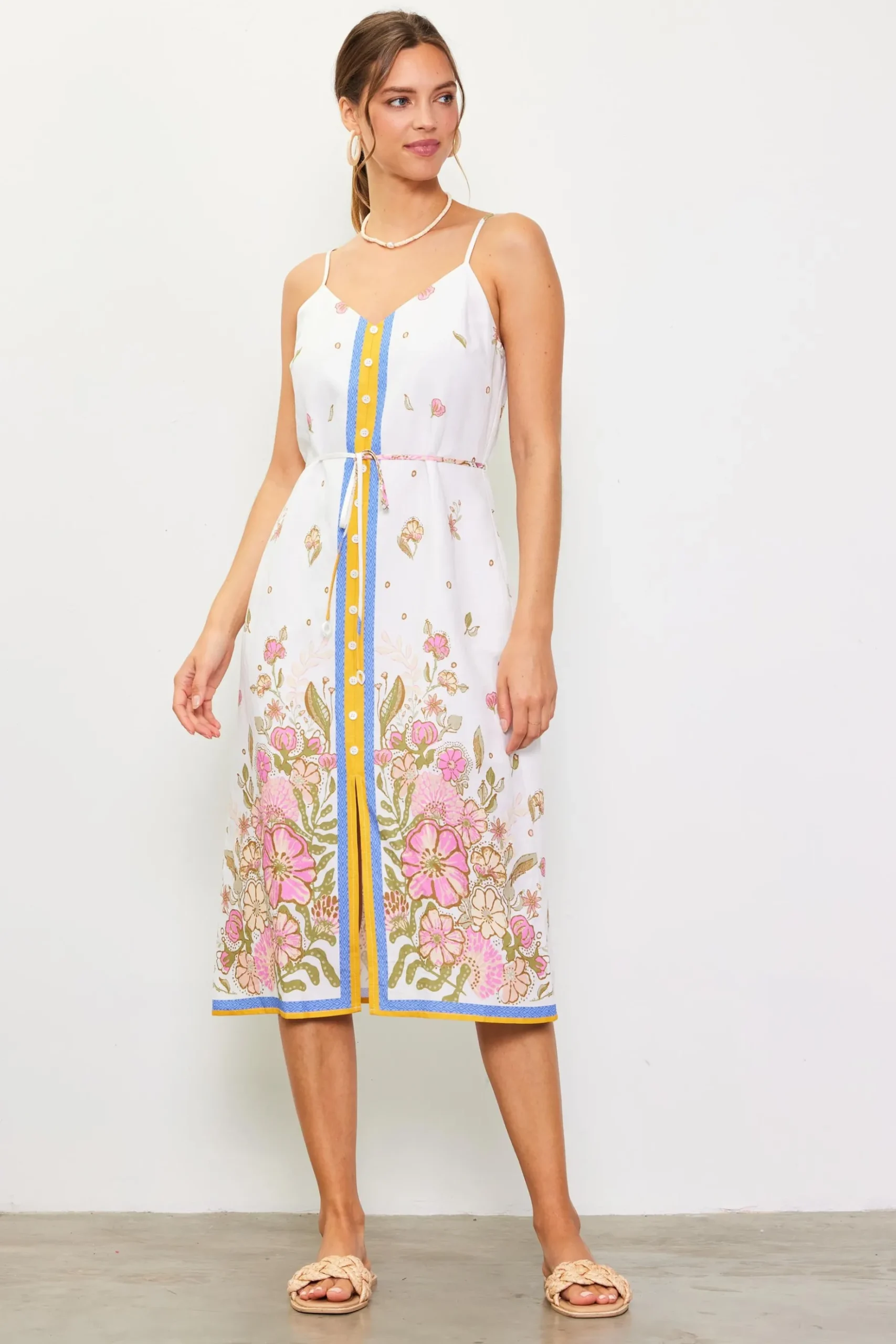 Lanya Floral Print Midi Dress*SKIES ARE BLUE Outlet