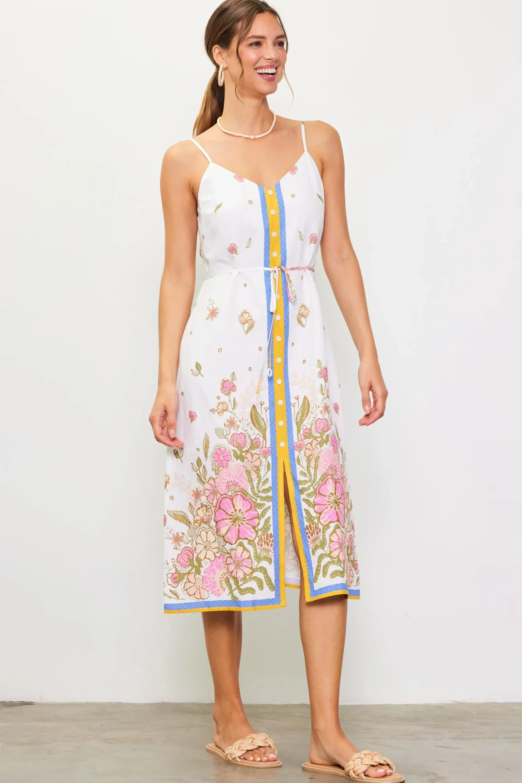 Lanya Floral Print Midi Dress*SKIES ARE BLUE Outlet