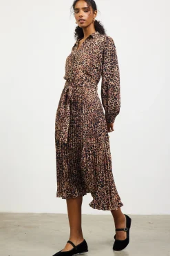 Leopard Print Shirt Midi Dress*SKIES ARE BLUE