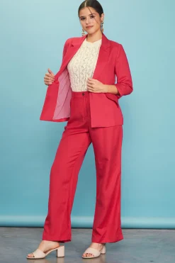 Linen Blend Three-Quarter Sleeve Blazer*SKIES ARE BLUE