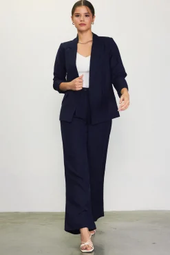 Linen Blend Three-Quarter Sleeve Blazer*SKIES ARE BLUE New