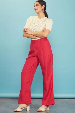 Linen Blend Wide Leg Trousers*SKIES ARE BLUE Sale