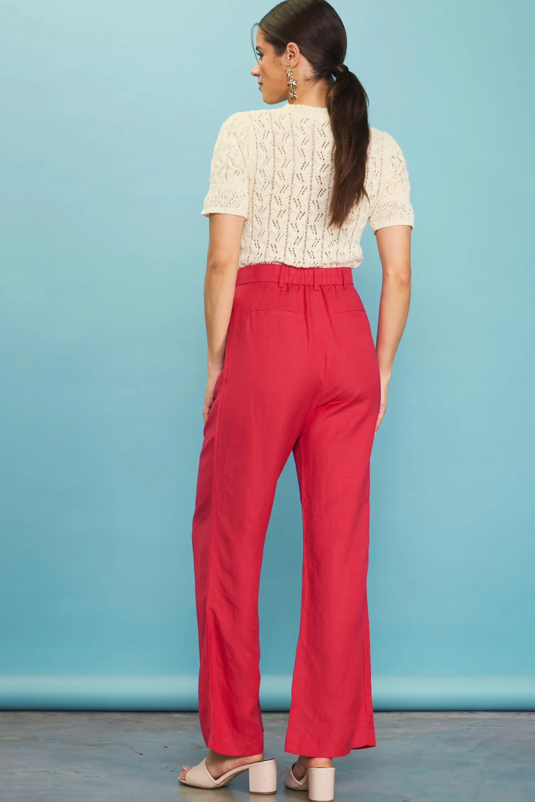 Linen Blend Wide Leg Trousers*SKIES ARE BLUE Sale