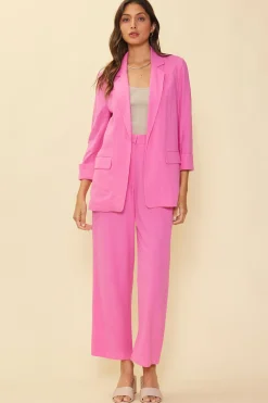 Linen Cuffed Sleeve Blazer*SKIES ARE BLUE Outlet