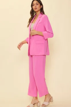 Linen Cuffed Sleeve Blazer*SKIES ARE BLUE Outlet