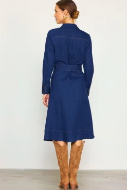 Long Sleeve Denim Shirt Dress*SKIES ARE BLUE Discount