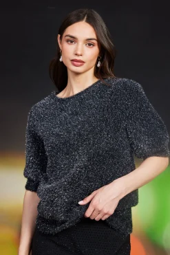 Lurex Fuzzy Sweater*SKIES ARE BLUE