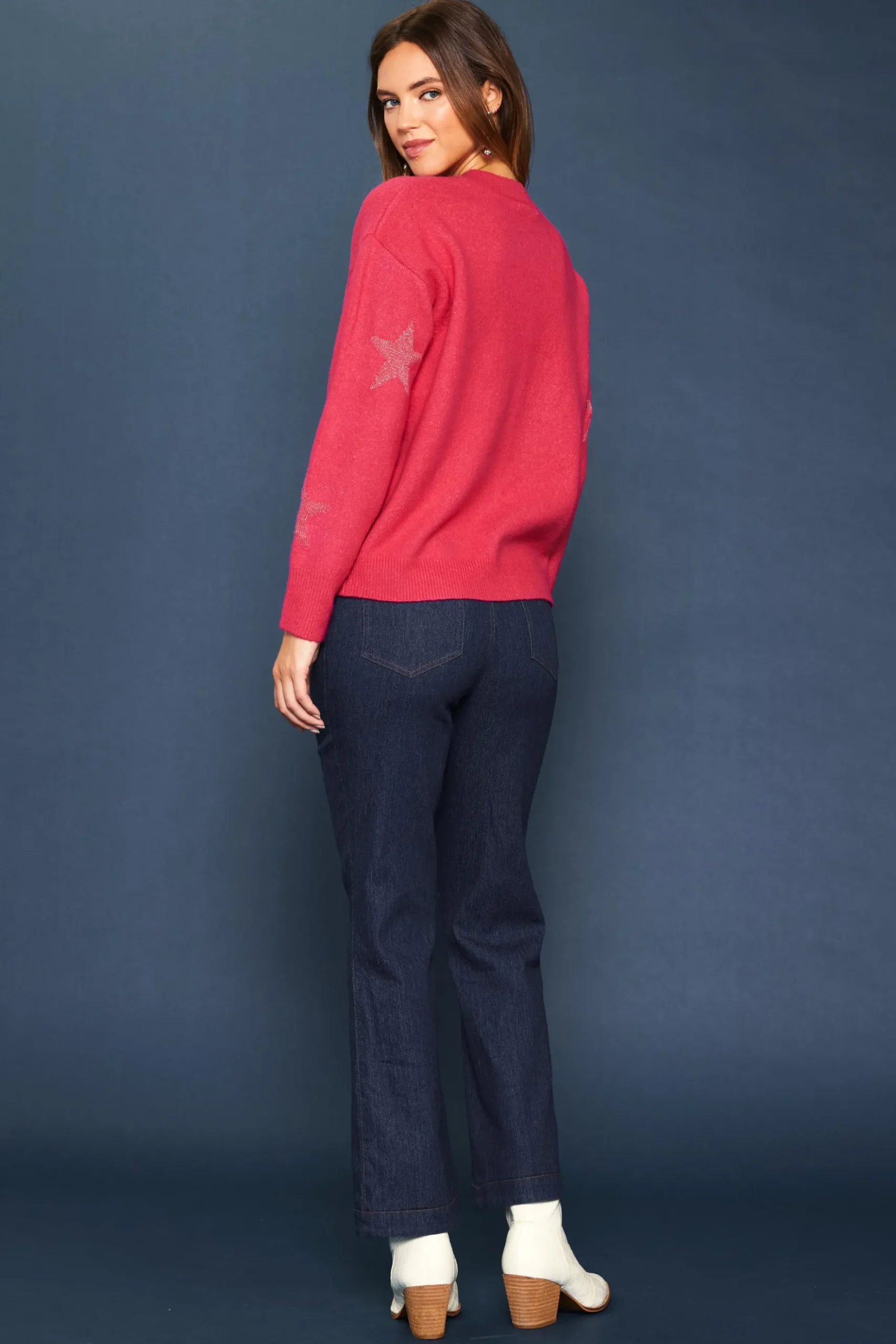 Lurex Star Print Sweater*SKIES ARE BLUE Best