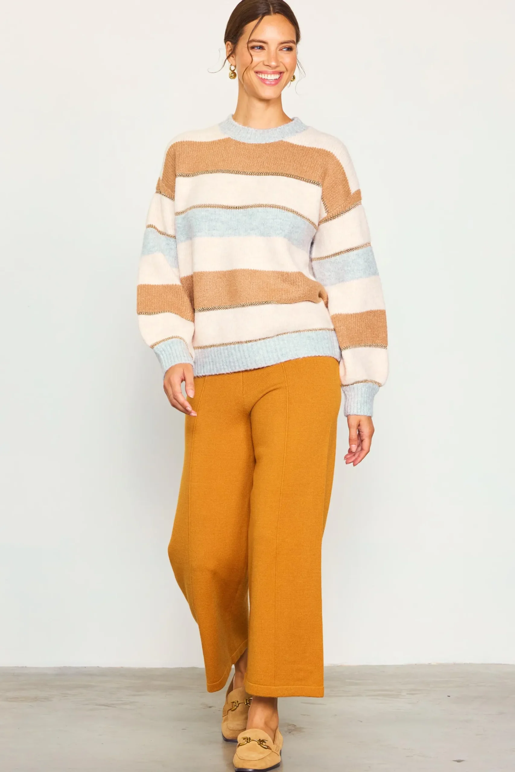 Lurex Stripe Oversized Sweater*SKIES ARE BLUE New