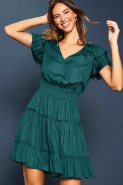 Maya Short Sleeve Ruffled Mini Dress*SKIES ARE BLUE Sale