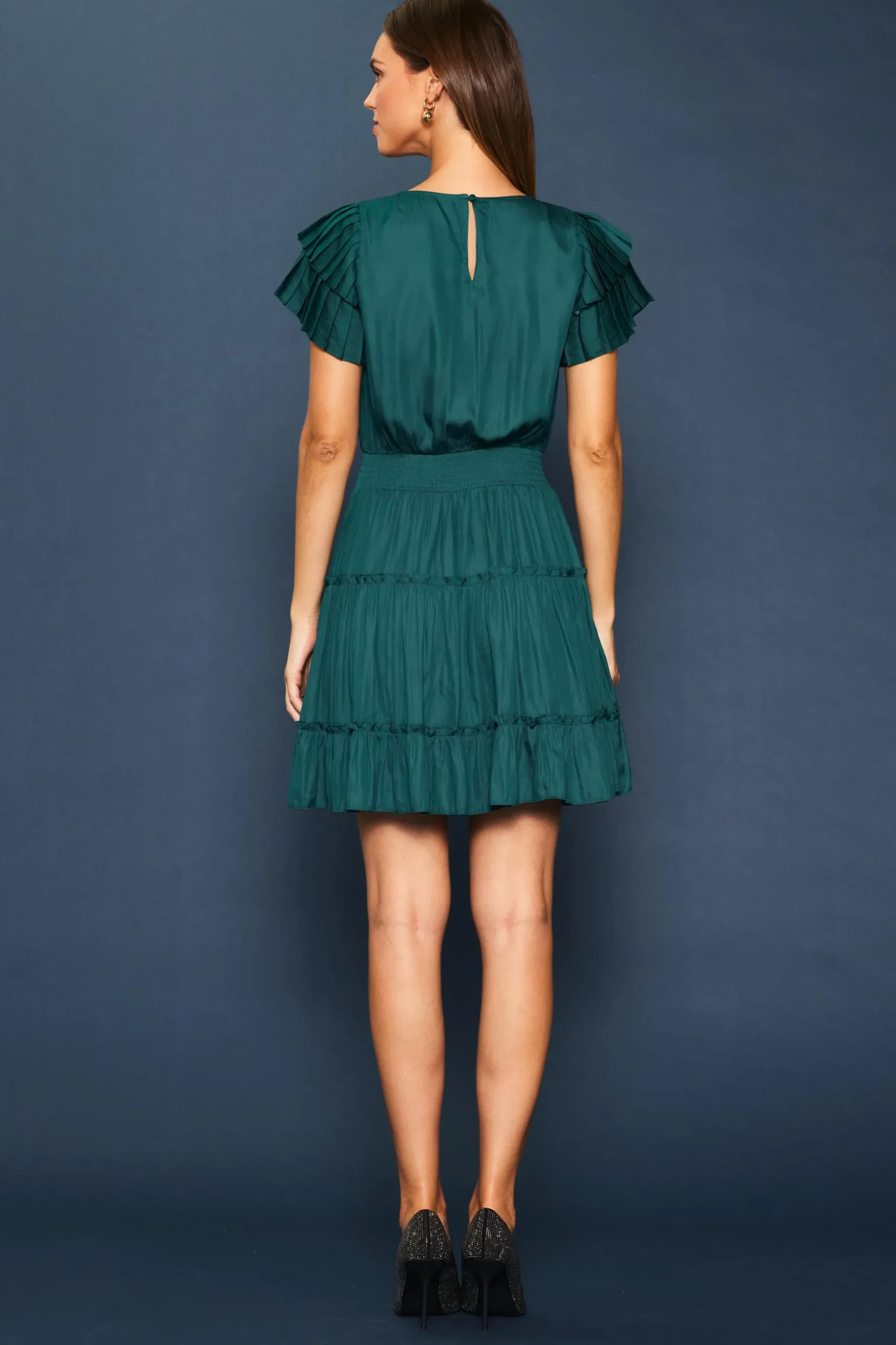Maya Short Sleeve Ruffled Mini Dress*SKIES ARE BLUE Sale