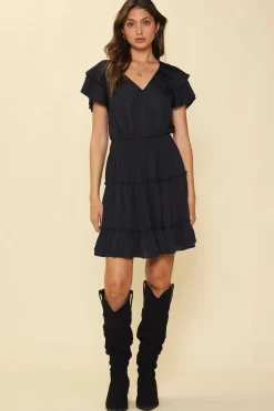 Maya Short Sleeve Ruffled Mini Dress*SKIES ARE BLUE Outlet