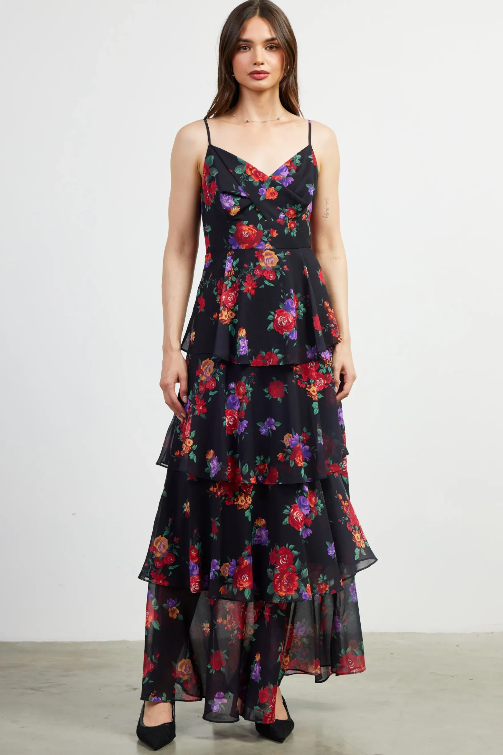 Mel Floral Print Tiered Maxi Dress*SKIES ARE BLUE Outlet