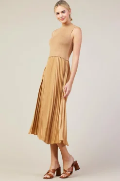 Mixed Media Pleated Midi Dress*SKIES ARE BLUE Sale