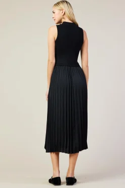 Mixed Media Pleated Midi Dress*SKIES ARE BLUE New