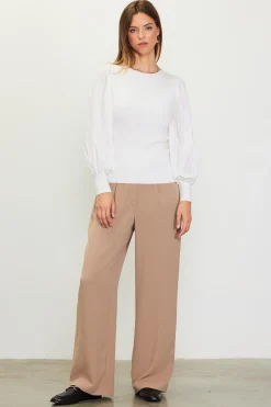 Mixed Media Pleated Sleeve Top*SKIES ARE BLUE Online
