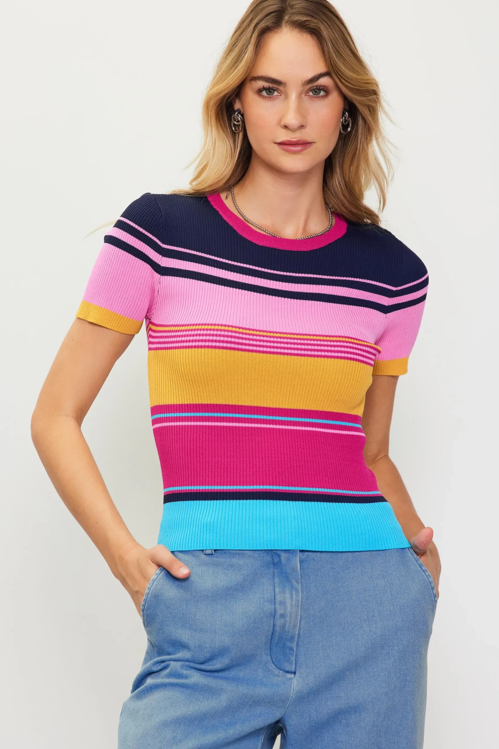 Multicolor Stripe Knit Top*SKIES ARE BLUE Discount