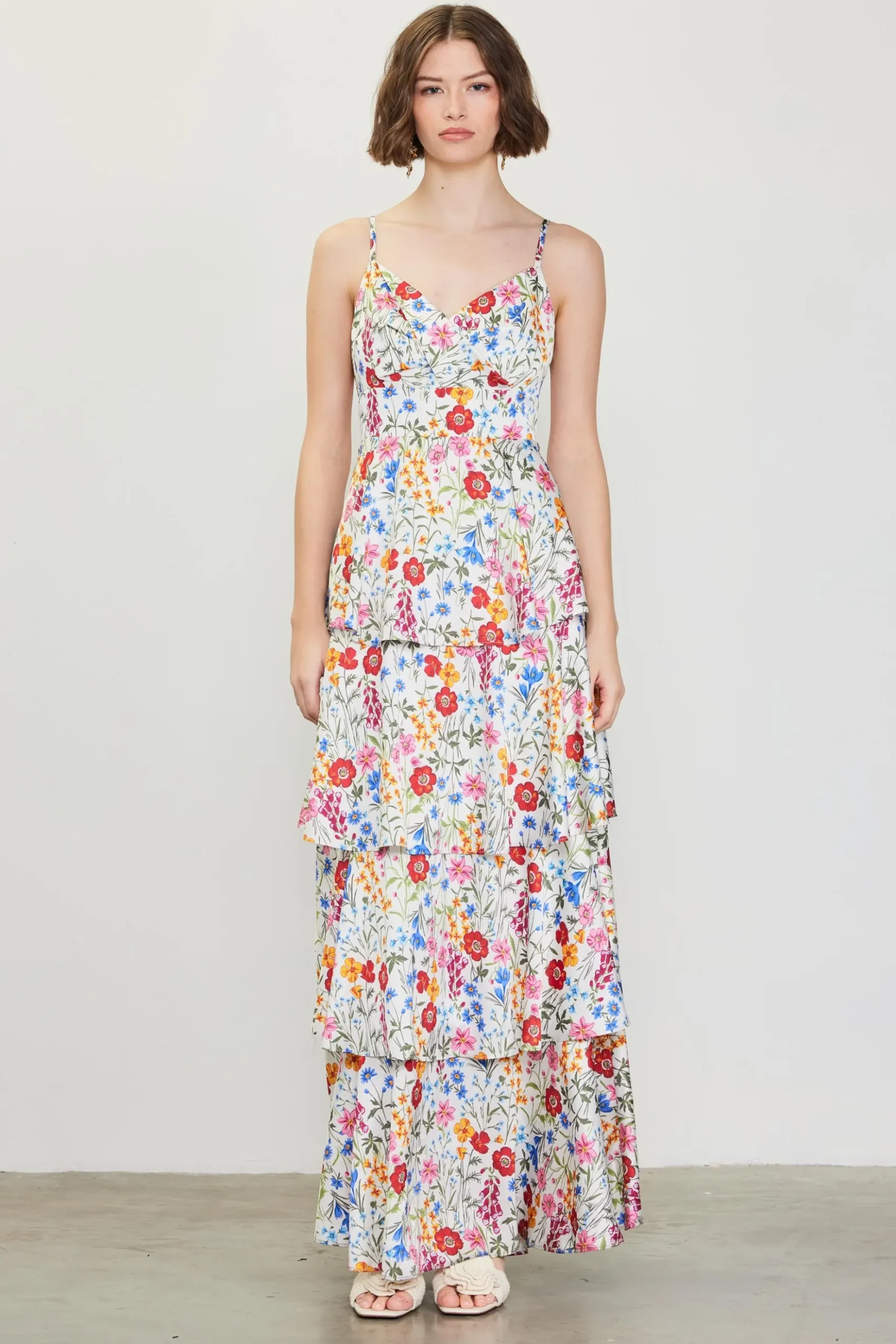 Natalia Floral Tiered Maxi Dress*SKIES ARE BLUE Discount