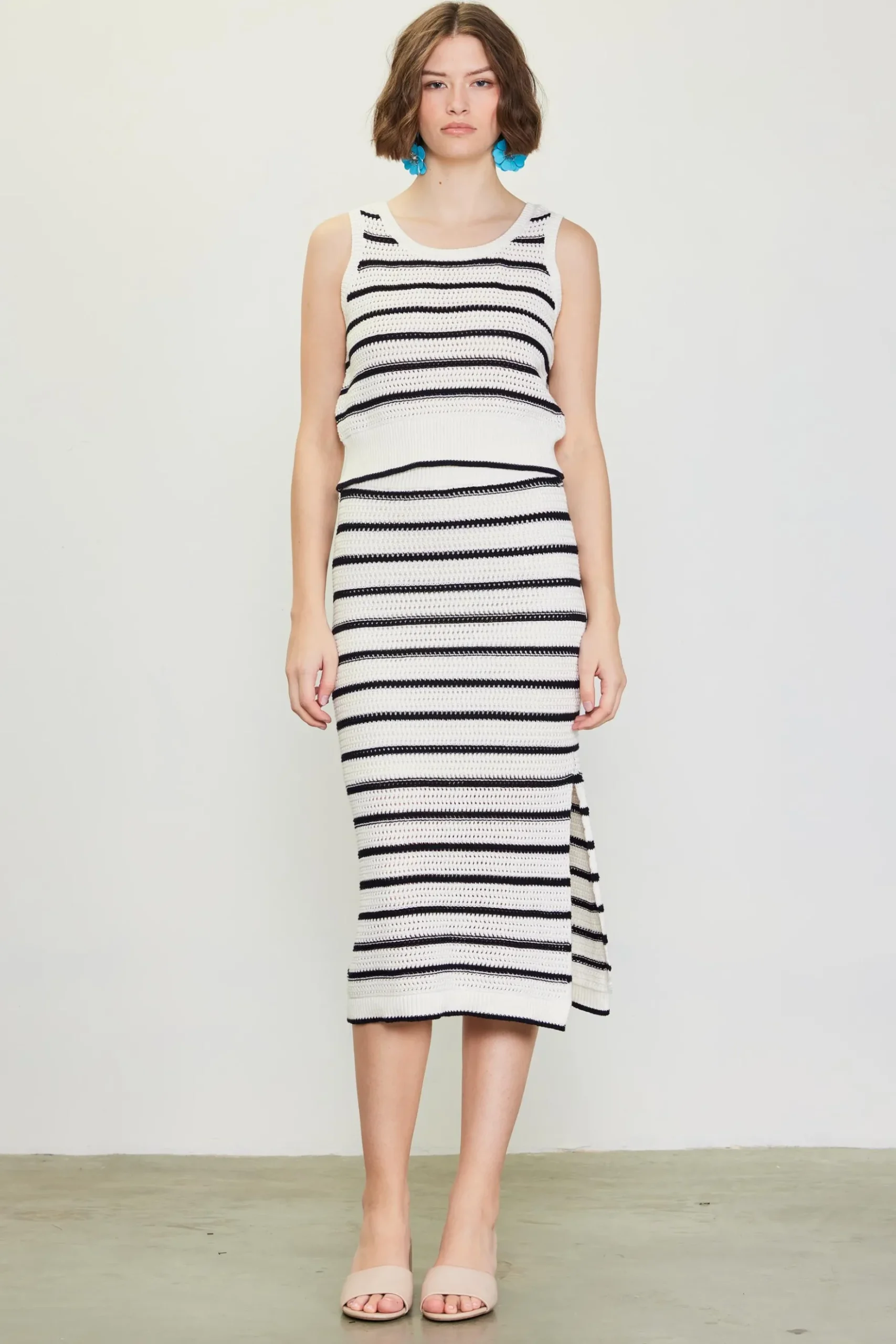 Nautical Stripe Crochet Skirt*SKIES ARE BLUE Online