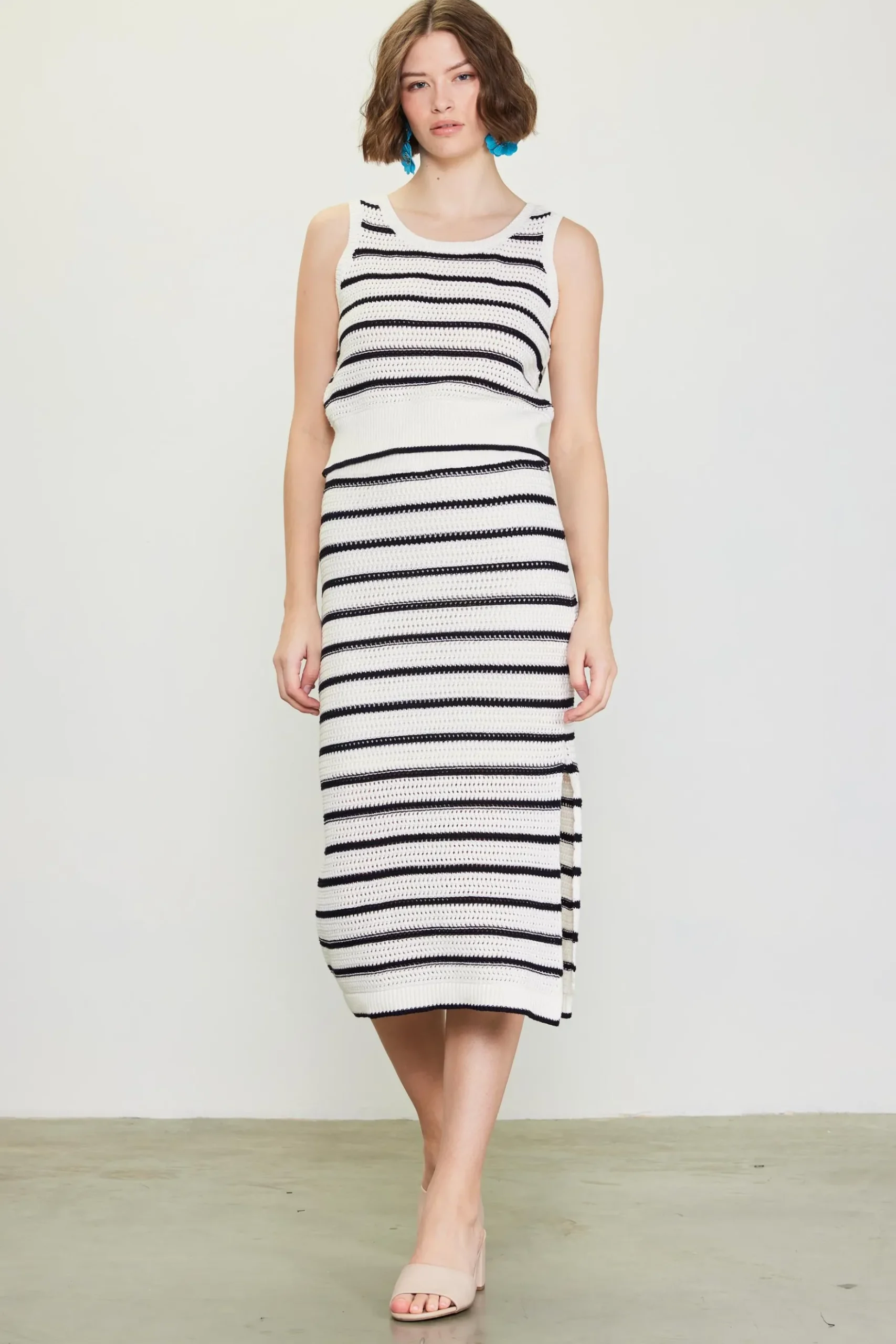 Nautical Stripe Crochet Skirt*SKIES ARE BLUE Online