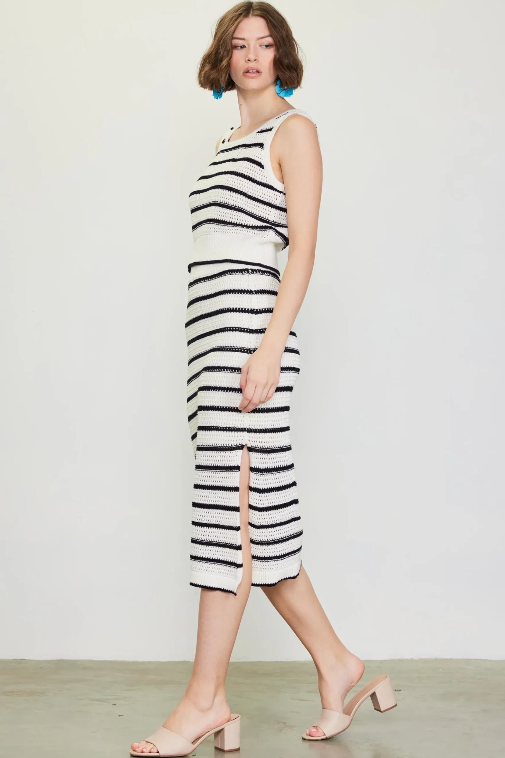 Nautical Stripe Crochet Skirt*SKIES ARE BLUE Online