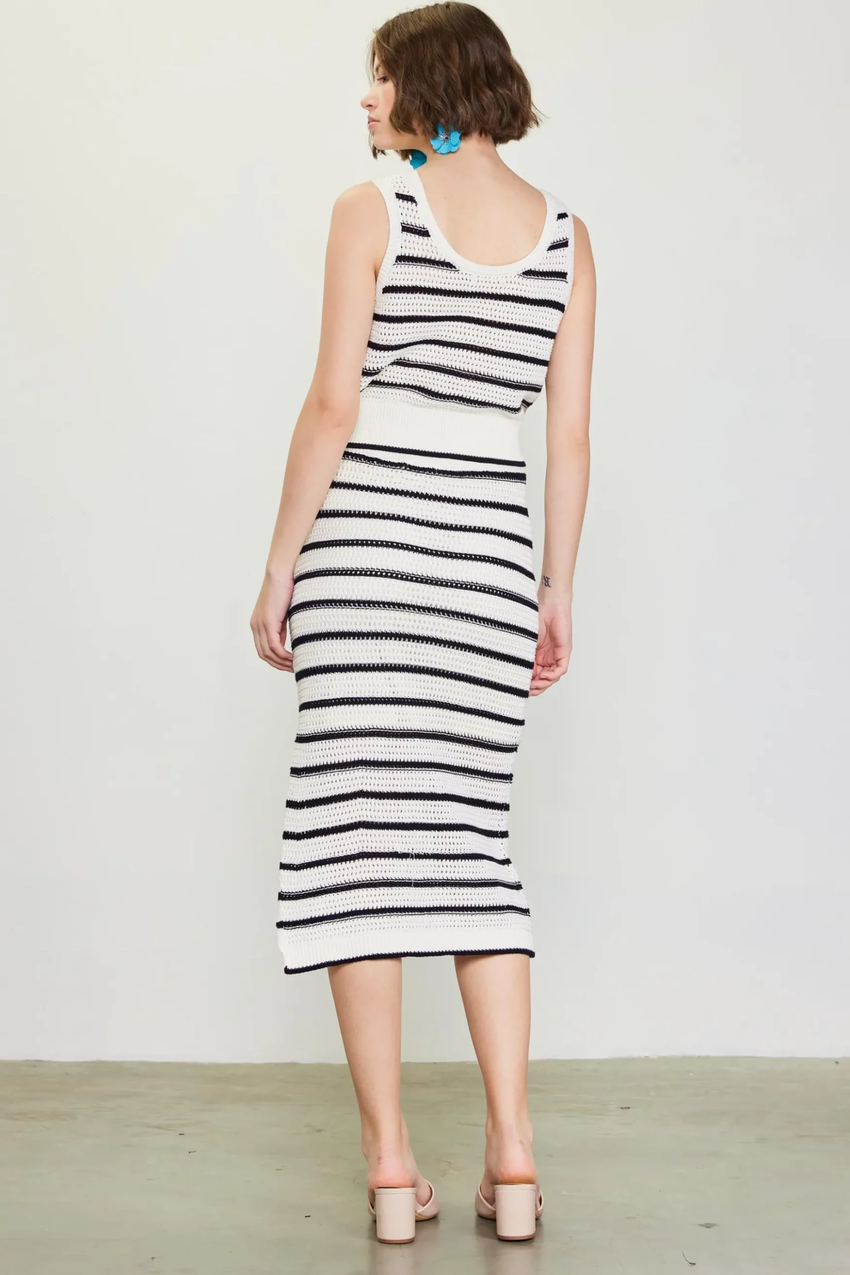 Nautical Stripe Crochet Skirt*SKIES ARE BLUE Online