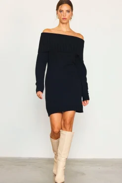Off Shoulder Mini Sweater Dress*SKIES ARE BLUE Clearance