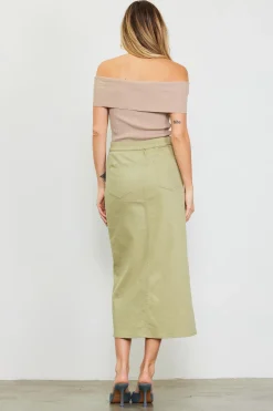 Off Shoulder Ribbed Knit Top*SKIES ARE BLUE Best