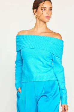 Off Shoulder Sweater*SKIES ARE BLUE Best
