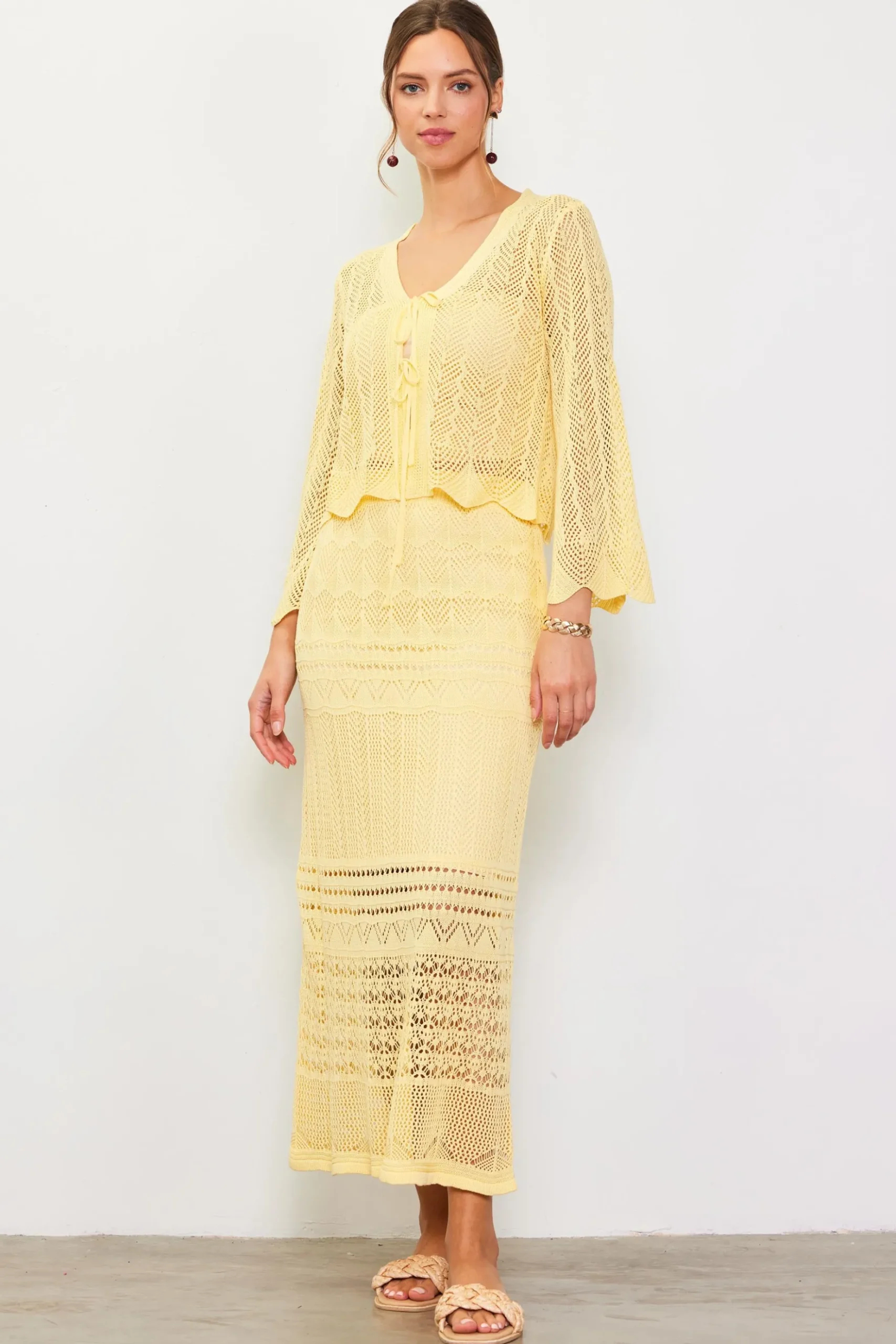 Open Knit Midi Skirt*SKIES ARE BLUE Discount