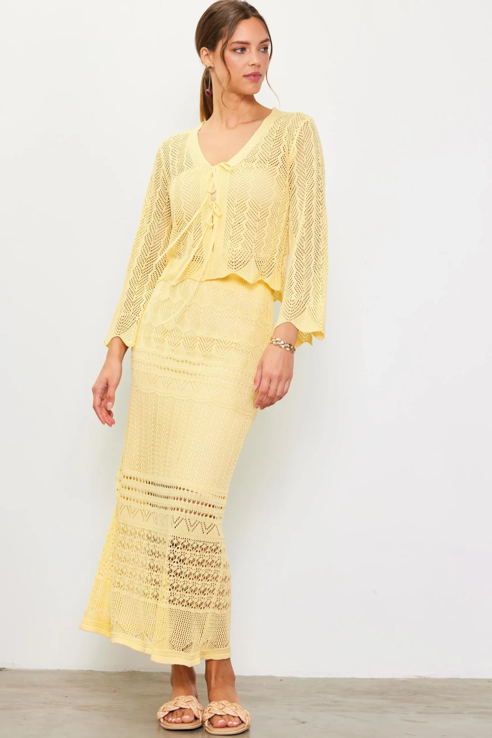 Open Knit Midi Skirt*SKIES ARE BLUE Discount