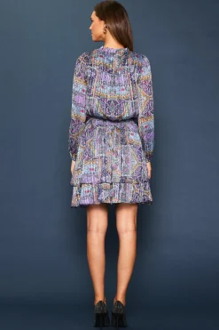 Paisley Motif Smocked Mini Dress*SKIES ARE BLUE Best