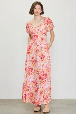 Peachy Floral Print Maxi Dress*SKIES ARE BLUE Outlet