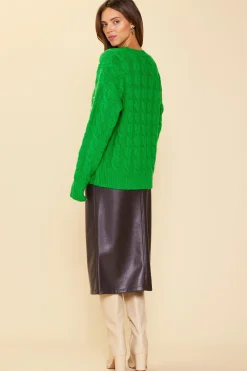Pearl Detail Cable Knit Sweater*SKIES ARE BLUE Best