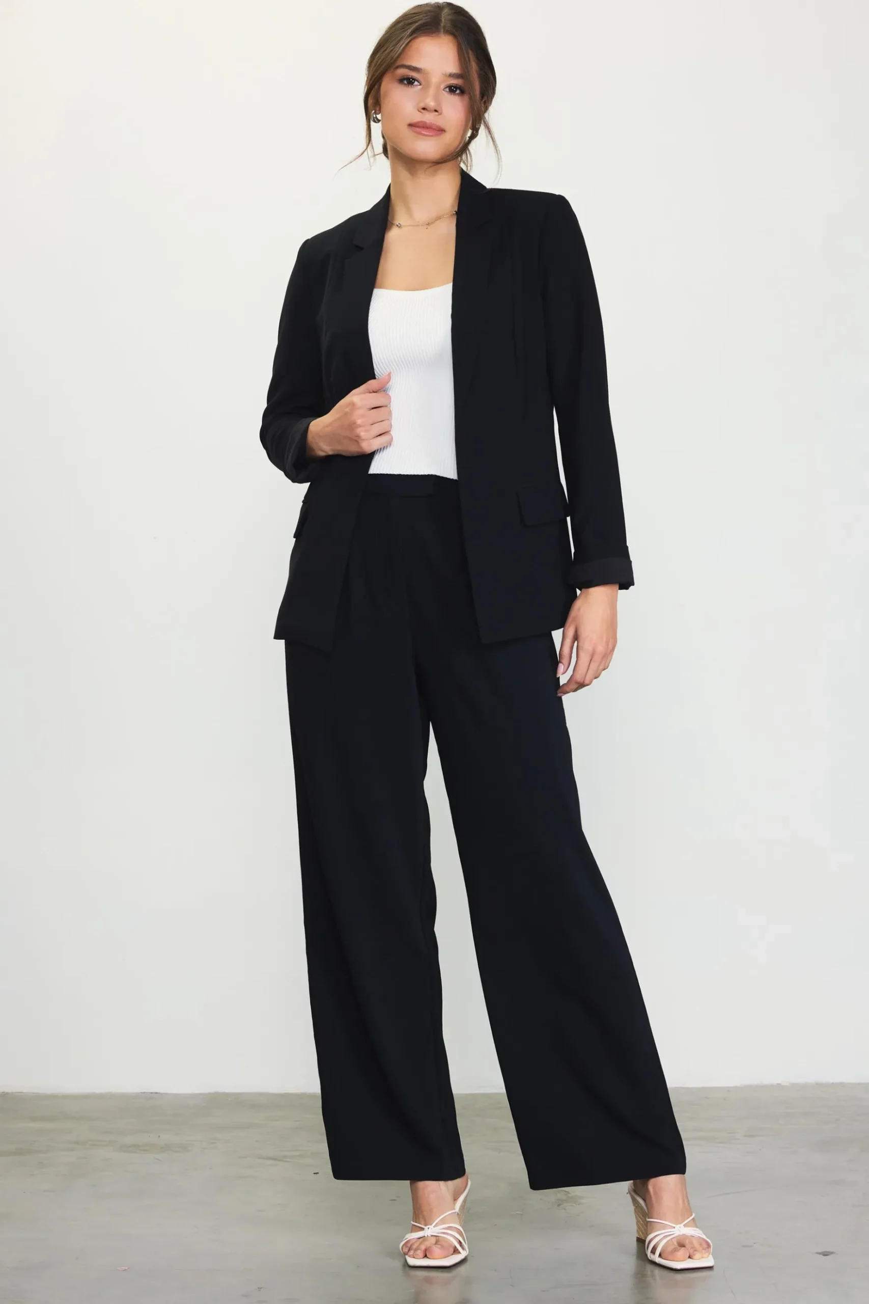 Pintuck Wide Leg Trousers*SKIES ARE BLUE Outlet